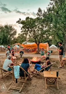 Brasero en camping nature
